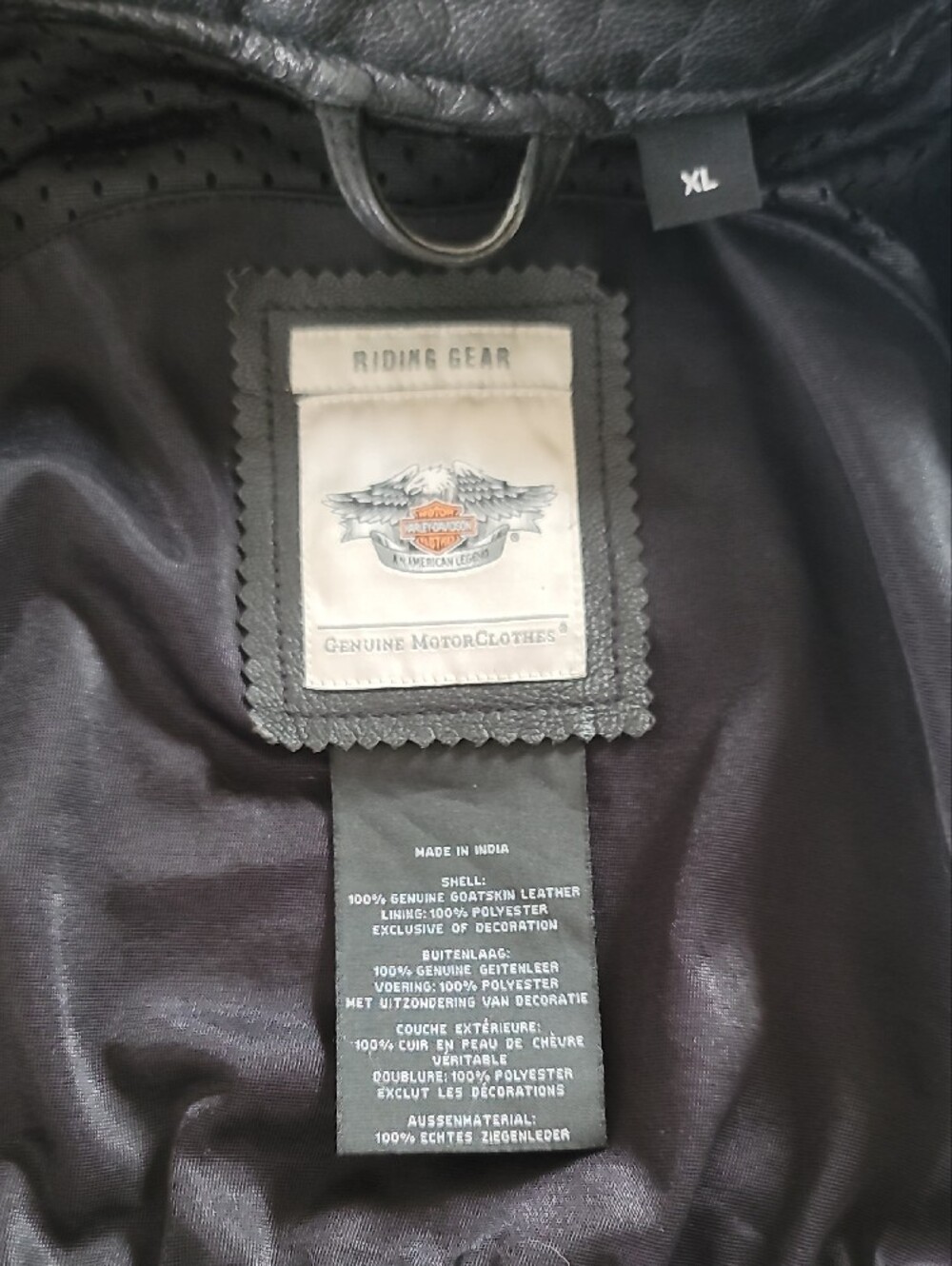Harley-Davidson Black Leather Jacket with Teal Accents - Picture 6 of 12